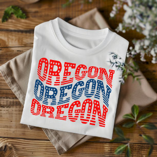 T-Shirt Bohème Rouge et Bleu Patriotique Oregon