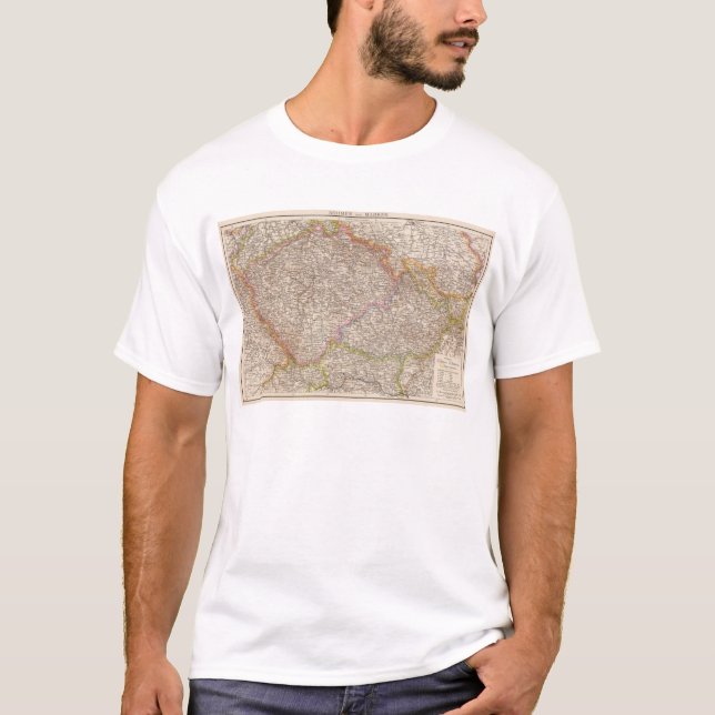 T-shirt Bohmen, carte d'atlas de Mahren (Devant)