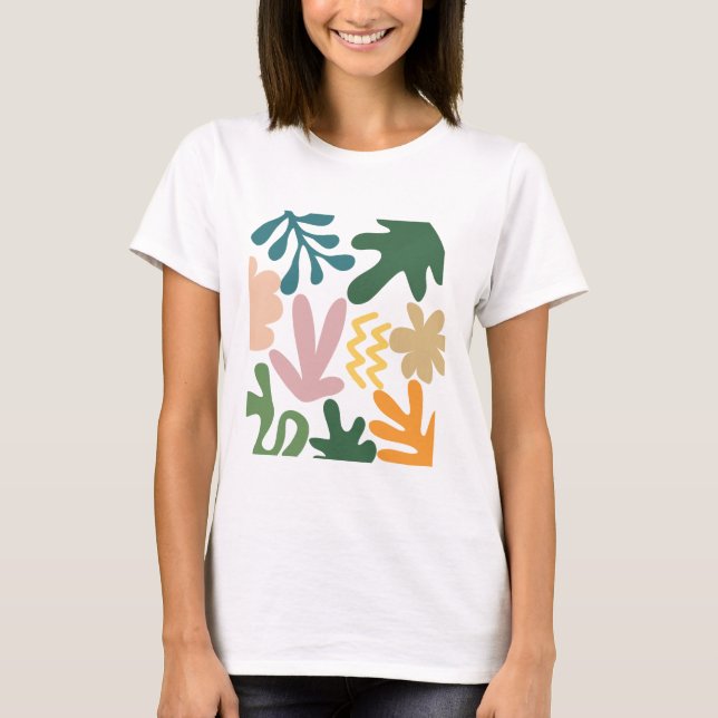 T-shirt Boho abstrait fantaisiste pastel vacances d'été  (Devant)
