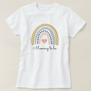 T-shirt Boho Aquarelle Arc-en-ciel Baby shower maman à êtr