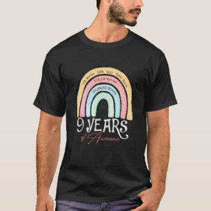 T-shirt Boho Arc-en-ciel 9e anniversaire 9 ans d'extraordi