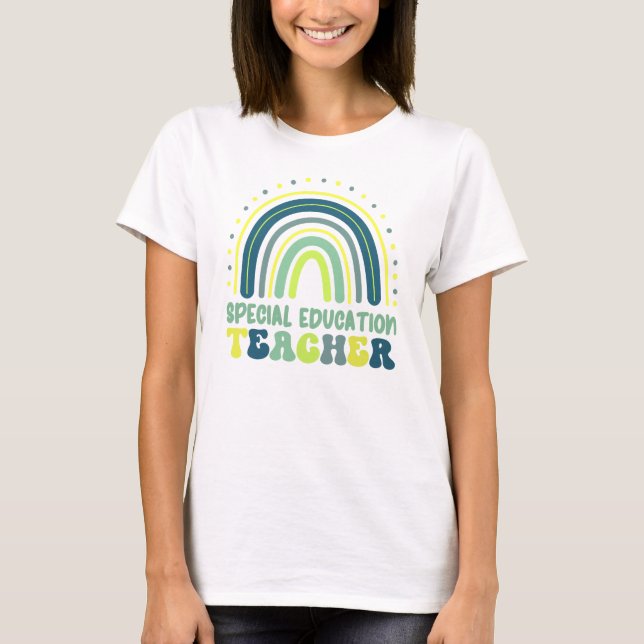 T-shirt Boho Arc-en-ciel Enseignant de l'éducation spécial (Devant)