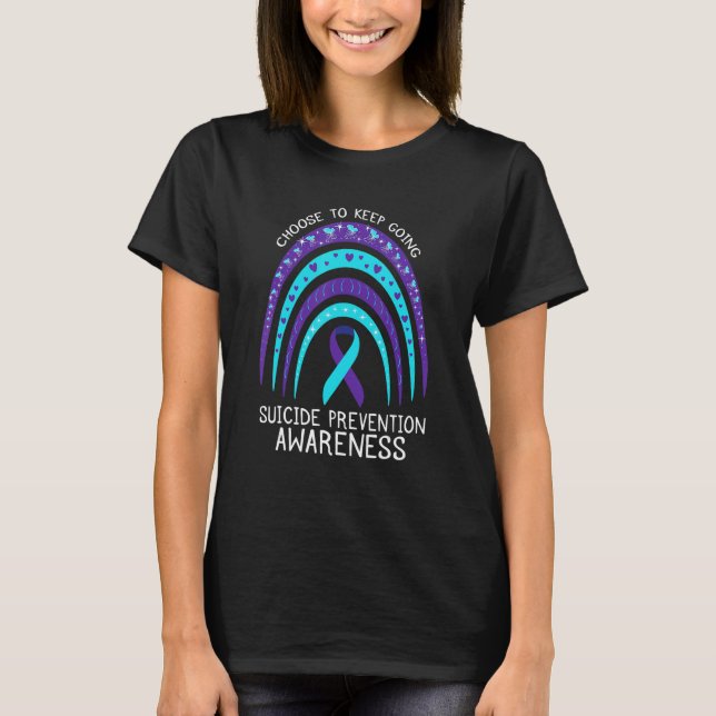 T-shirt Boho Arc-en-ciel Prévention Sensibilisation Mental (Devant)