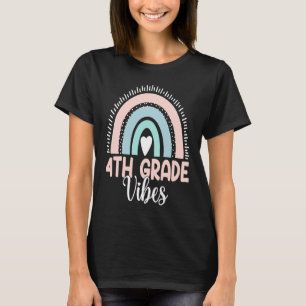 T-shirt Boho Arc-En-Ciel Retour À L'École Vibes De 4E Anné