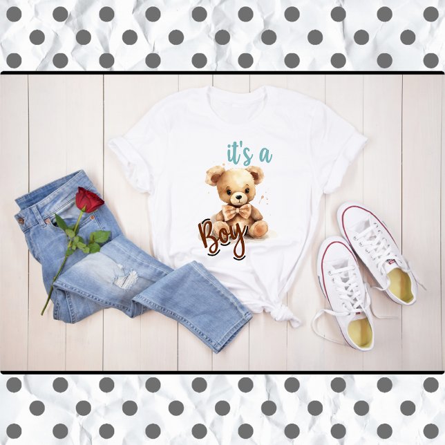 T-shirt Boho Blue Bear Baby shower C'est un garçon (Créateur téléchargé)