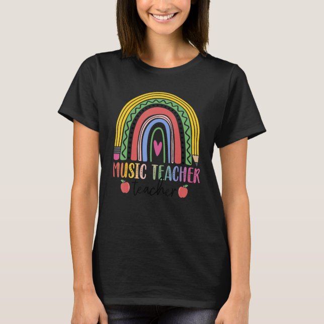 T-shirt Boho Boho Rainbow Music Enseignants Filles Garçons (Devant)