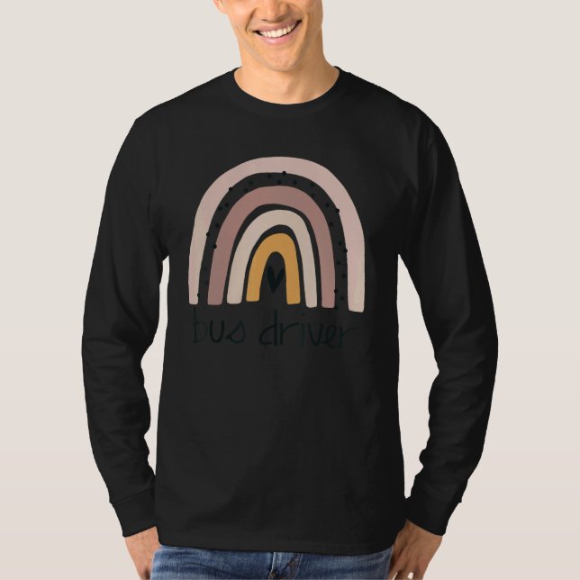 T-shirt Boho Bus Driver Rainbow Cute Teacher Appreciation  (Devant)