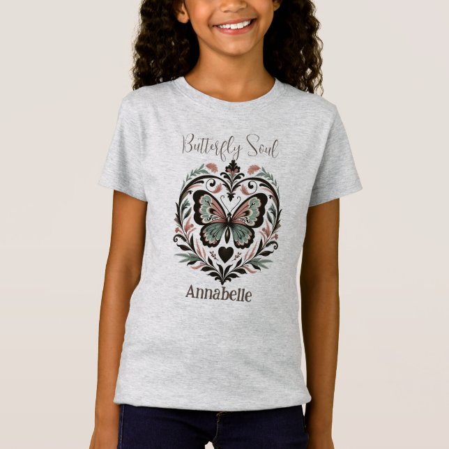 T-Shirt Boho Butterfly Soul Grey (Devant)