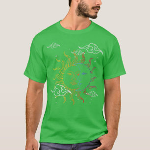 T-shirt Boho Céleste Corps Lune Astrologie Soleil Astronom