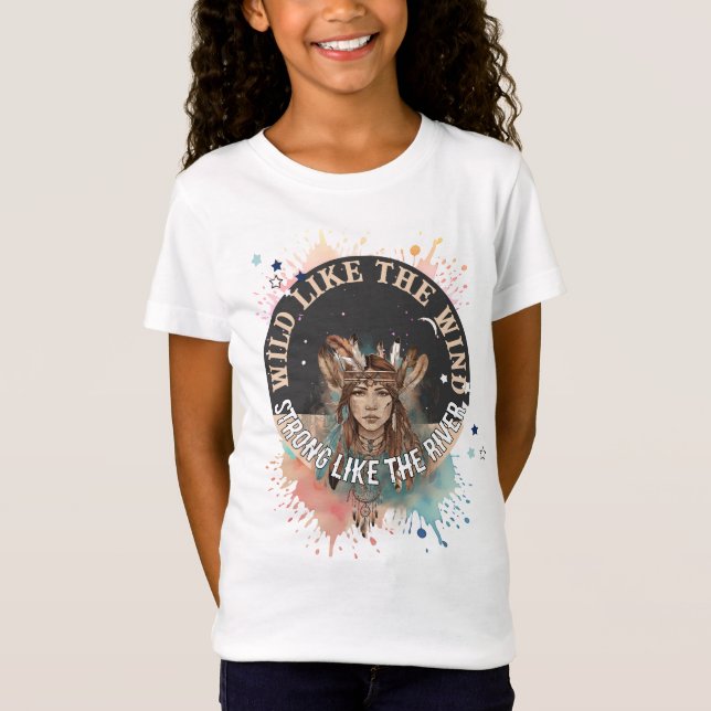 T-Shirt Boho Chic Esprit Libre Rêves de Plumes (Devant)