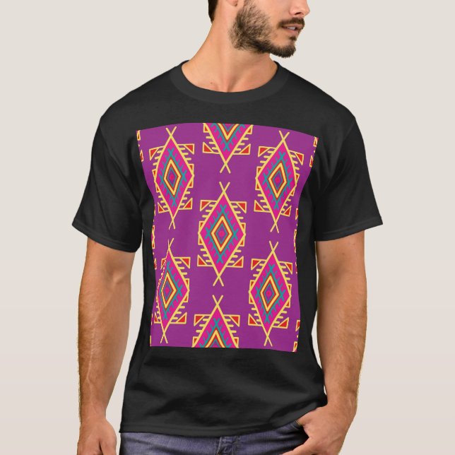 T-shirt Boho Chic : Ornement Ethnique Sans Seamless (Devant)