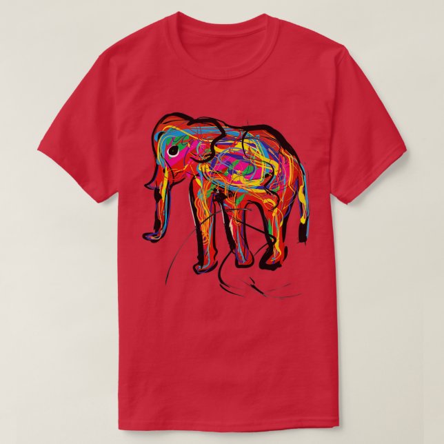 T-shirt Boho coloré d'éléphant ethnique (Design devant)