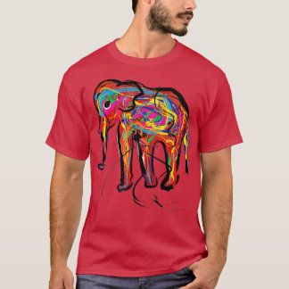 T-shirt Boho coloré d'éléphant ethnique