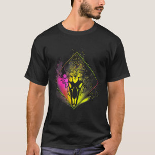 T-shirt Boho Cow Crâne Fleurs Diamond Rose Et Jaune Spl
