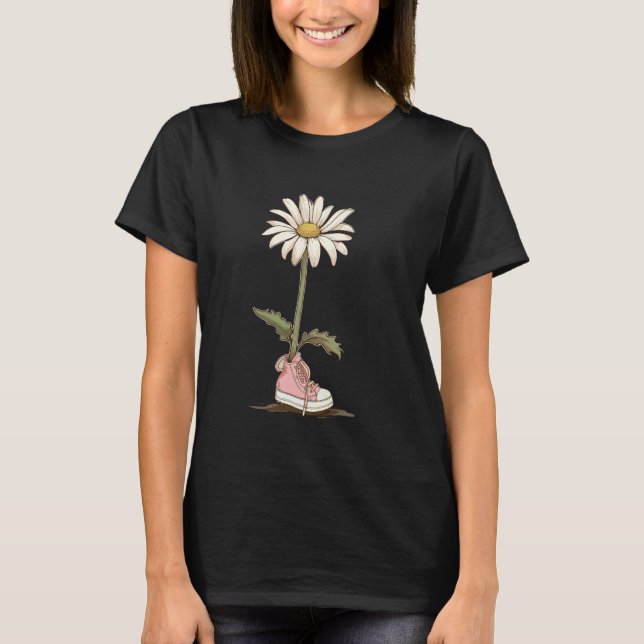 T-shirt Boho Daisy ~ Fleur Botanique Rétro Fleur Sauvage T (Devant)