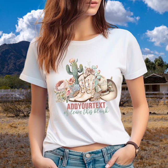 T-shirt Boho désert cowgirl cowboy bottes de cowboy casque (Boho desert cowgirl cowboy boots cowboy hat T-Shirt)