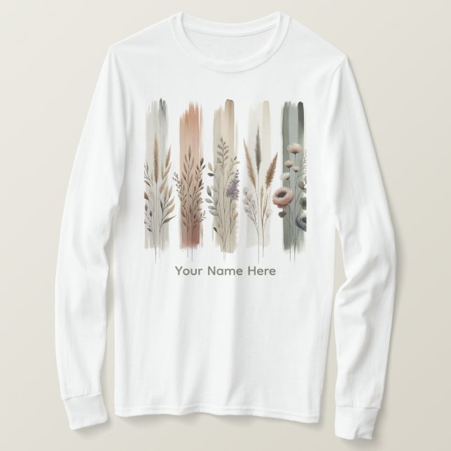 T-shirt Boho Fleurs sauvages botaniques (Design devant)