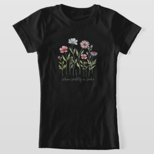 T-Shirt Boho Floral Boho, Fleurs sauvages d’aquarelle fémi