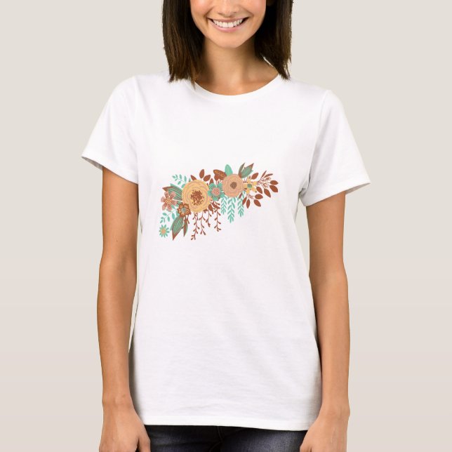 T-shirt Boho Floral Femme  (Devant)