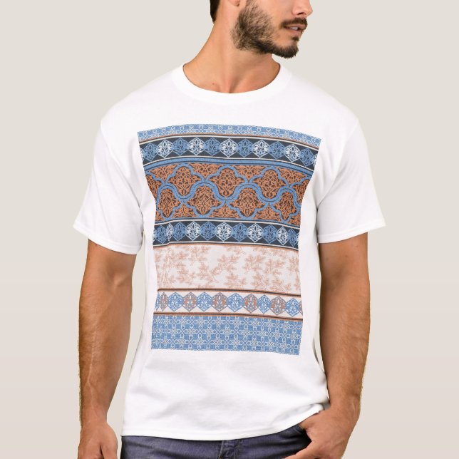 T-shirt Boho Floral Stripes : Ethnic Seamless Collection (Devant)