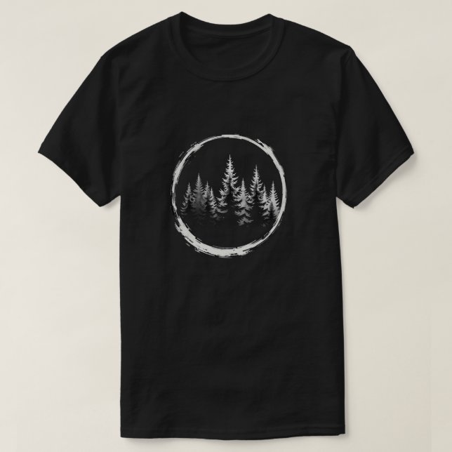 T-shirt Boho Forêt Florale Cercle Arbre Aimant Tee (Design devant)