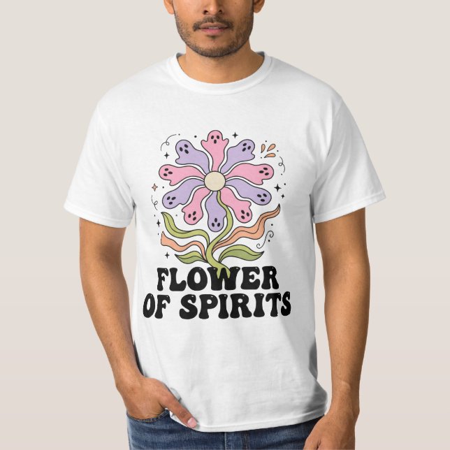 T-shirt Boho Halloween Fleur Fantôme PNG (Devant)