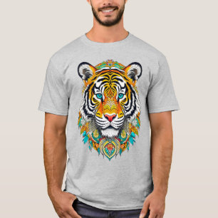 T-shirt Boho Hippie Floral Année du Tigre Art