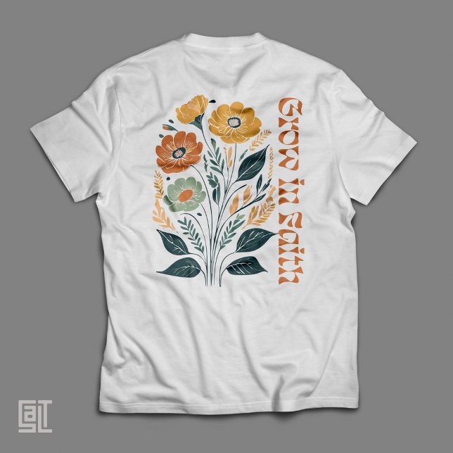 T-shirt Boho Inspirational Chrétien Croître dans la Foi (Créateur téléchargé)