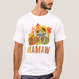 T-shirt Boho Leopard Pumpkins Mamaw Fall