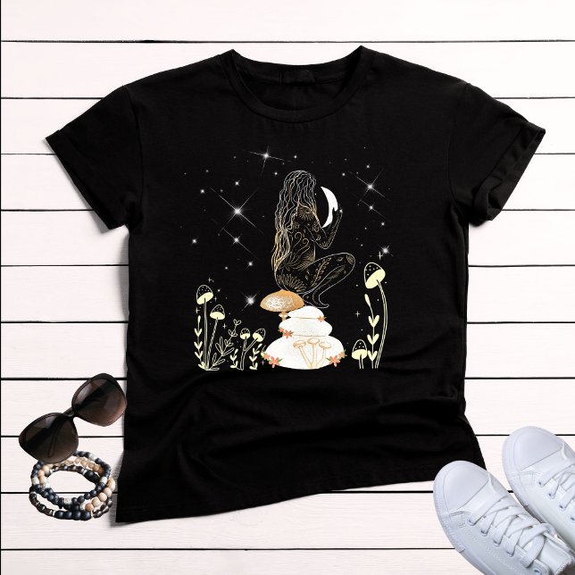 T-shirt Boho Lune Champignon Déesse Céleste Mystique (Créateur téléchargé)
