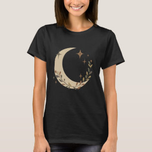 T-shirt Boho Minimaliste Lune Croissante et Étoiles Botani