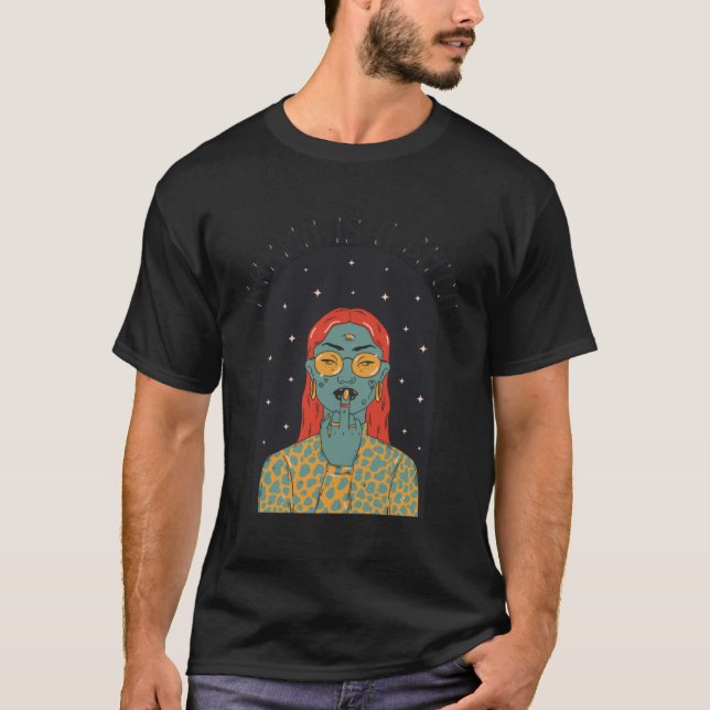 T-shirt Boho Mystic Witchy Karma Is A B Orange Hair Queen  (Devant)