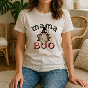 T-shirt Boho personnalisé Mama Boo Cute Ghost Halloween