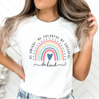 T-shirt Boho Rainbow, Be Kind Positivity and Inspiration