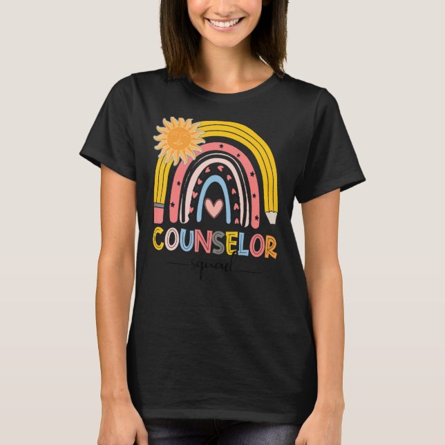 T-shirt Boho Rainbow Counselad Squad Premier Jour De L'Éco (Devant)