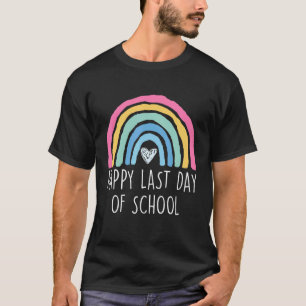 T-shirt Boho Rainbow Dernier Jour De L'École Étudiant Il
