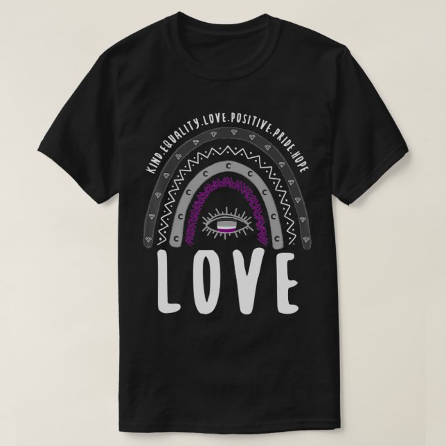 T-shirt Boho Rainbow Love Ace Pride (Design devant)