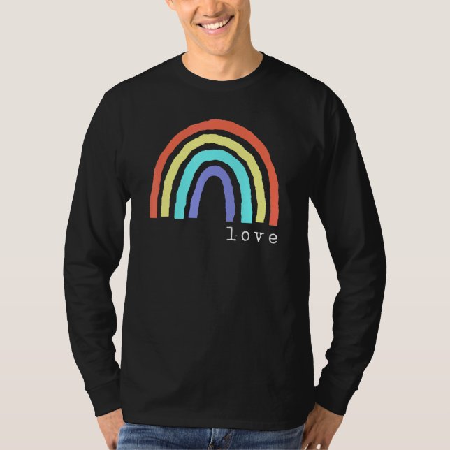 T-shirt Boho Rainbow Love Lettres Pride Lbgtqia 1 (Devant)