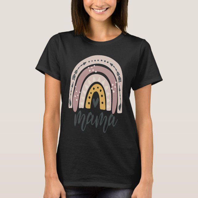 T-shirt Boho Rainbow Mama Mom Mommy New Mom Mother's Day (Devant)