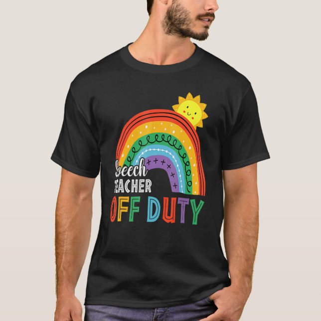 T-shirt Boho Rainbow Speech Enseignant Hors Service Dernie (Devant)