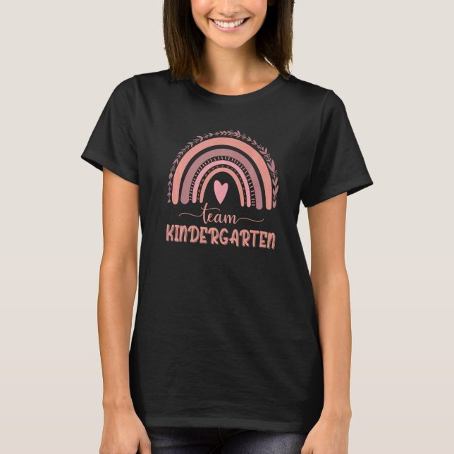 T-shirt Boho Rainbow Teacher Team Kindergarten First Day O (Devant)
