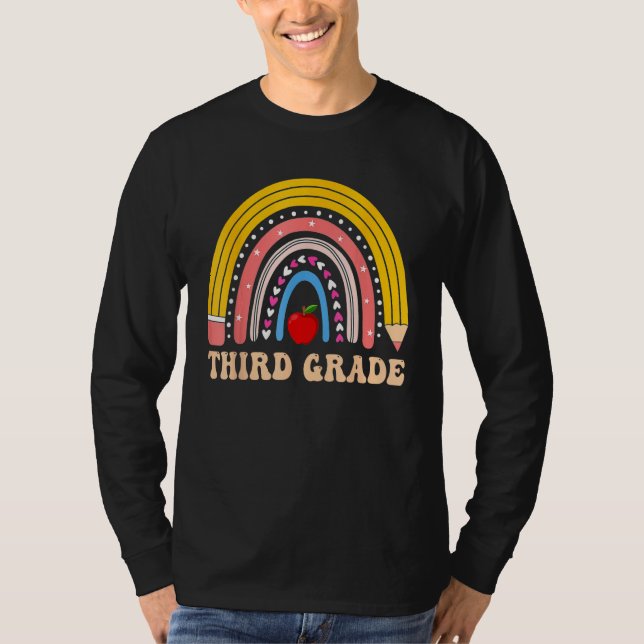 T-shirt Boho Rainbow Third Grade Student Teacher Back To S (Devant)