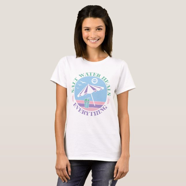 T-shirt Boho Retro été (Devant entier)