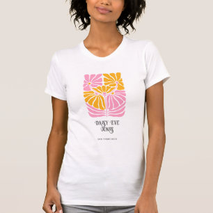 T-shirt Boho rose or orange rétro Floral