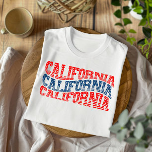 T-shirt Boho rouge et bleu de Californie patriotiq