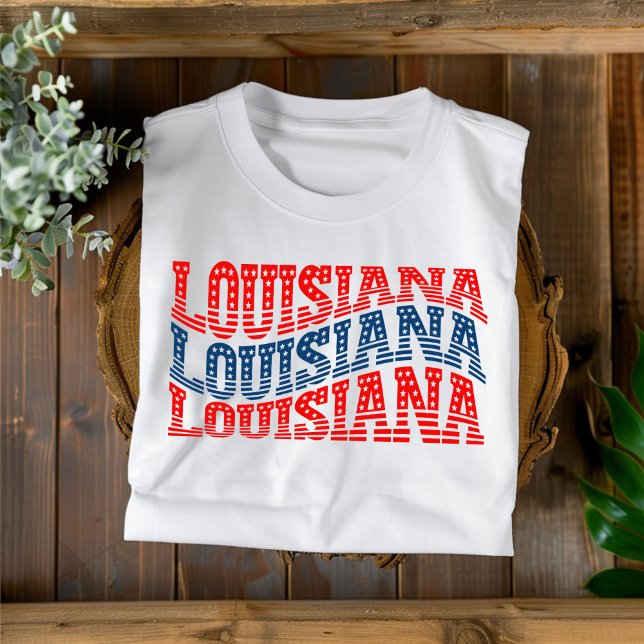 T-shirt Boho rouge et bleu de la Louisiane patriot (Créateur téléchargé)