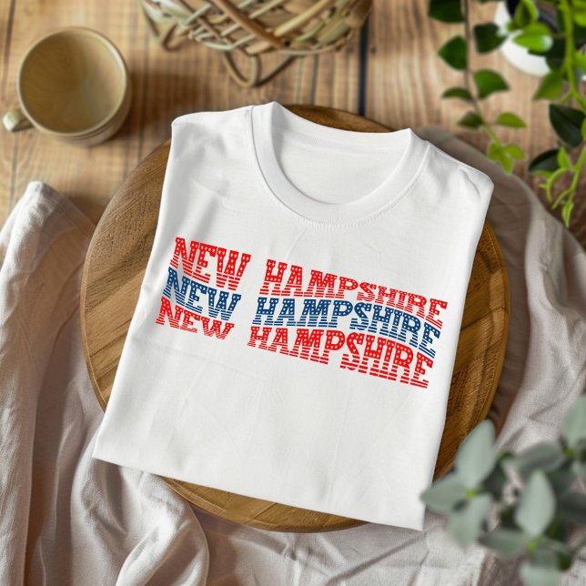 T-shirt Boho rouge et bleu du New Hampshire patrio (Créateur téléchargé)