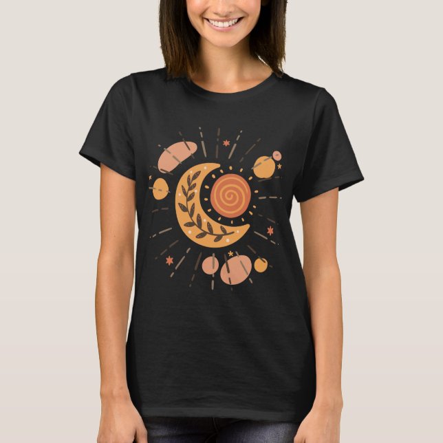 T-shirt Boho Sun et Lune Celestial Esotérique (Devant)