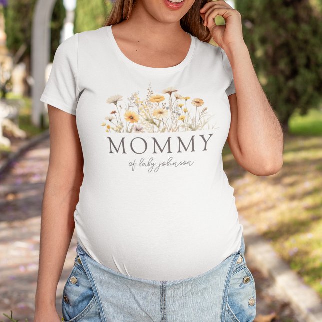 T-shirt Boho Wildflowers Baby Shower Mommy (Créateur téléchargé)