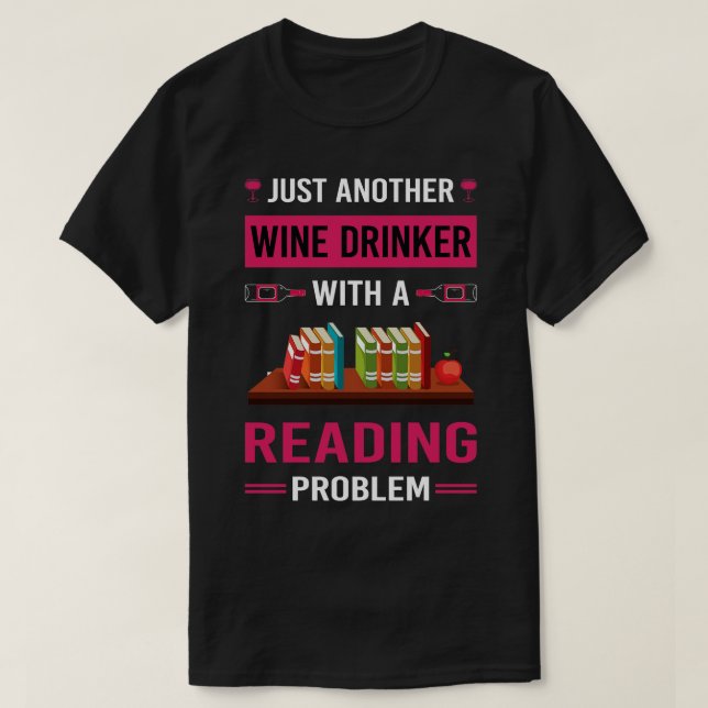 T-shirt Boire à vin livre de lecture (Design devant)